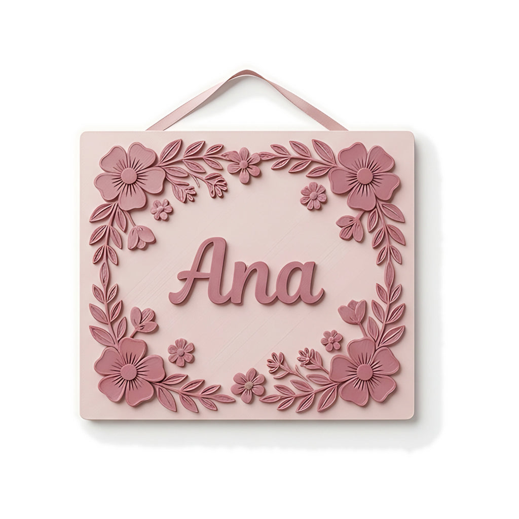 Porta-maternidade Jardim Floral com nome — Rucca 3D