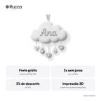 Porta-maternidade Nuvem Chuva de Amor com nome — Rucca 3D
