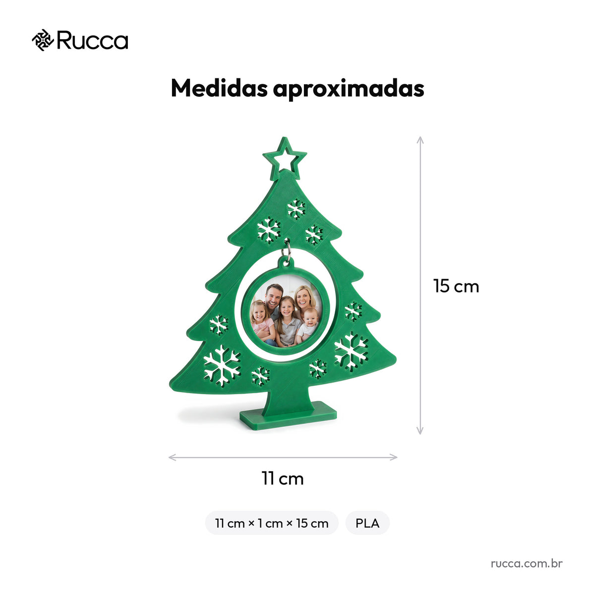 Porta-Retrato Árvore de Natal com Foto – Rucca 3D
