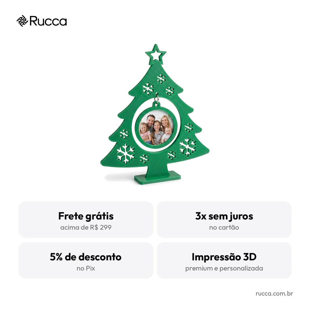 Porta-Retrato Árvore de Natal com Foto – Rucca 3D
