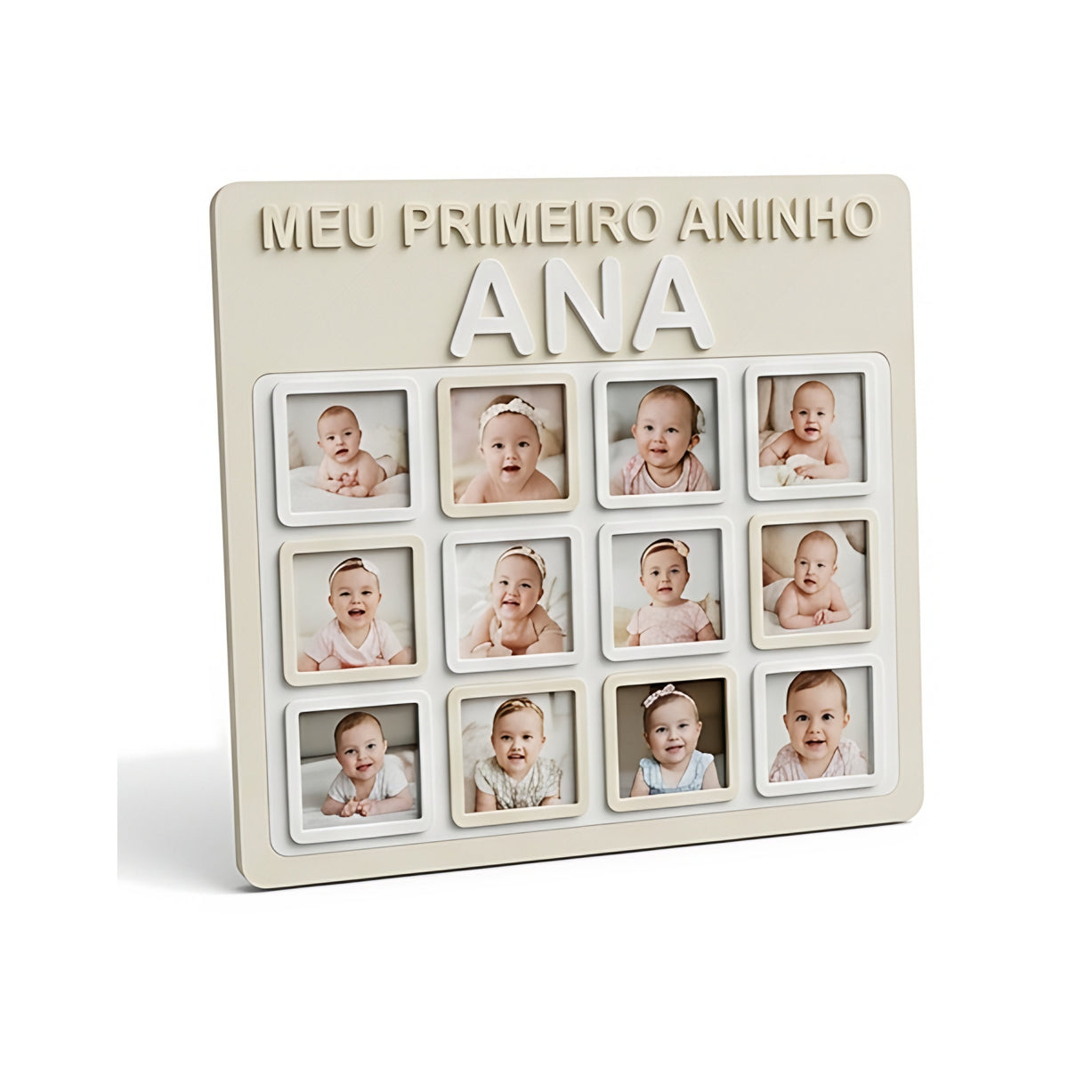 Porta-retrato Meu Primeiro Aninho (12 fotos) com nome — Rucca 3D