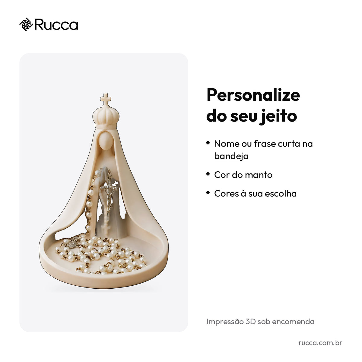 Porta-Terço Nossa Senhora Aparecida — Rucca 3D