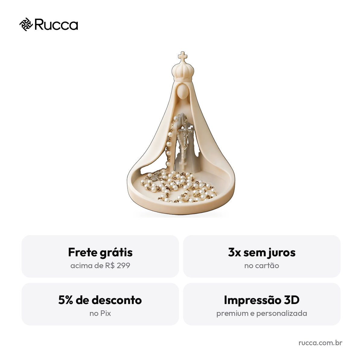 Porta-Terço Nossa Senhora Aparecida — Rucca 3D