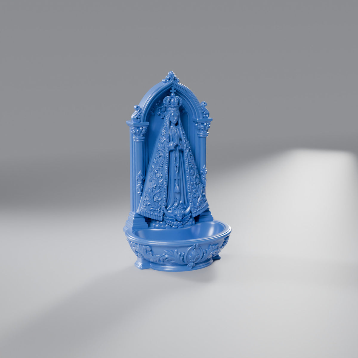 Porta-Terço Nossa Senhora Aparecida com Coroa, Azul Perolado