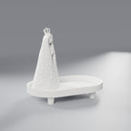 Porta-Terço Nossa Senhora Aparecida com Bandeja e Pezinhos, Branco