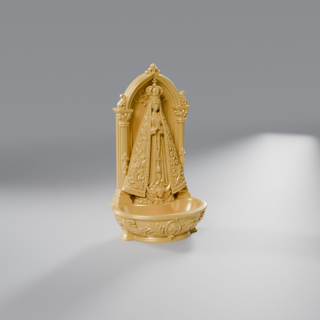 Porta-Terço Nossa Senhora Aparecida com Coroa, Dourado