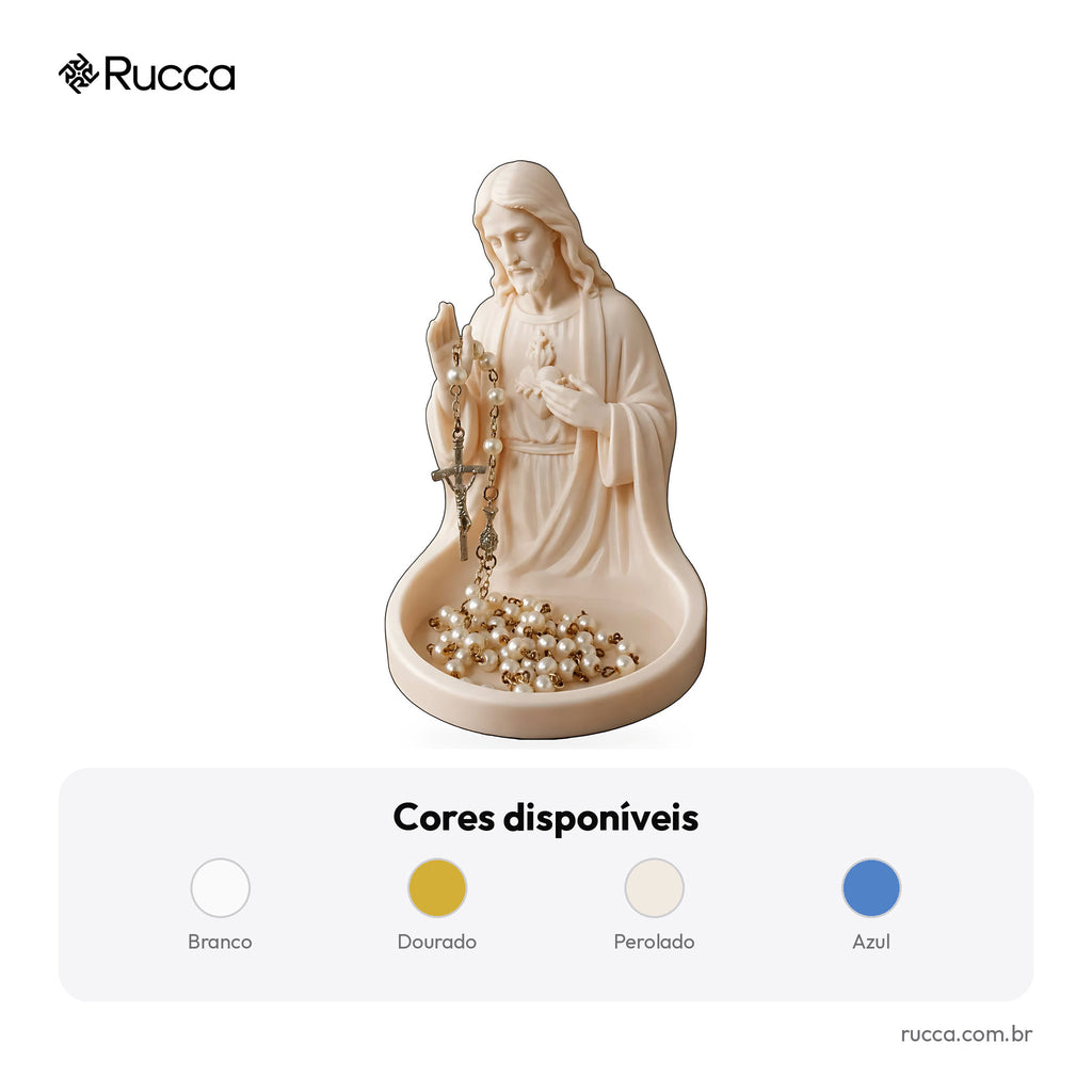 Porta-Terço Sagrado Coração de Jesus — Rucca 3D