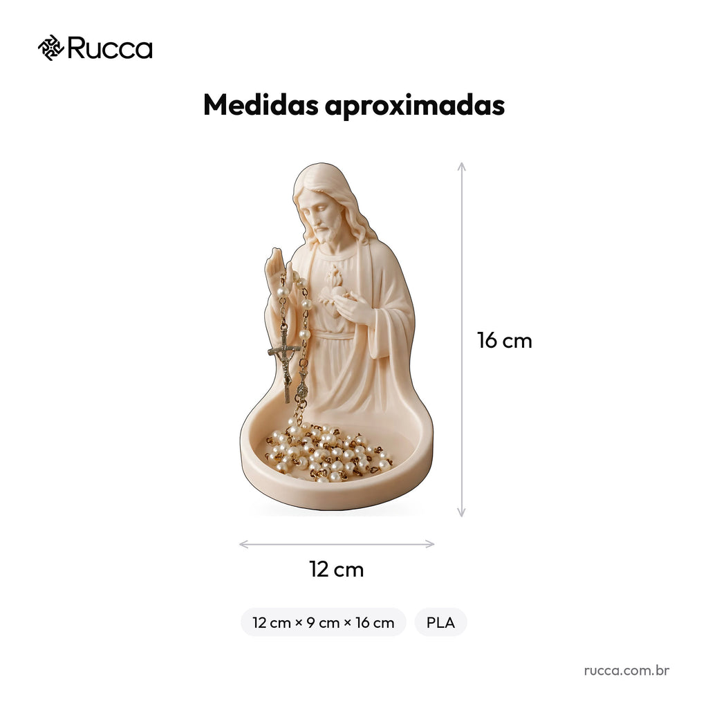 Porta-Terço Sagrado Coração de Jesus — Rucca 3D