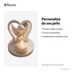 Porta-Vela LED Anjinho Rezando no Arco de Coração — Rucca 3D