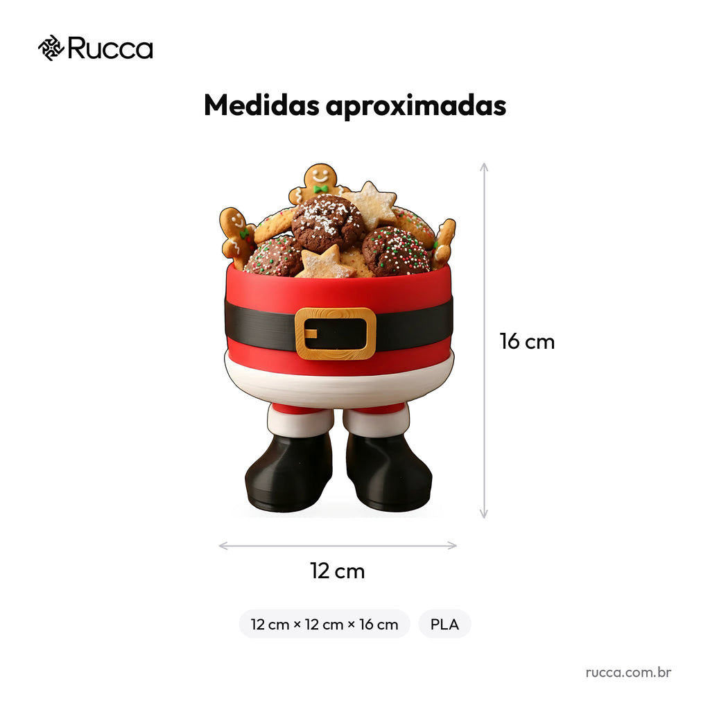 Pote Porta-Biscoitos Papai Noel — Rucca 3D