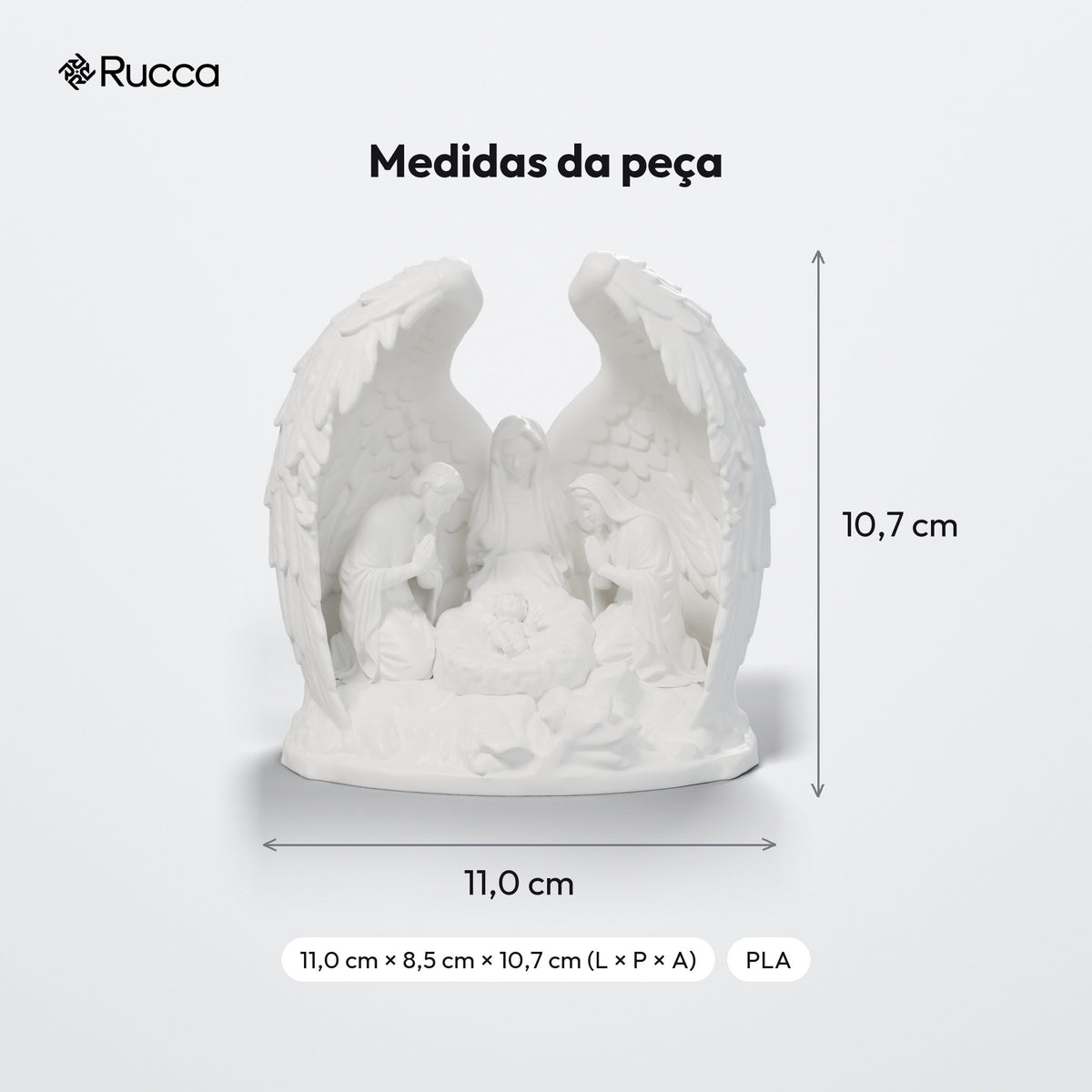 Presépio Asas de Anjo com Espaço para Vela LED: medidas