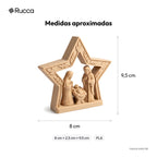 Presépio Estilo Madeira Entalhada com Estrela — Rucca 3D