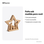 Presépio Estilo Madeira Entalhada com Estrela — Rucca 3D