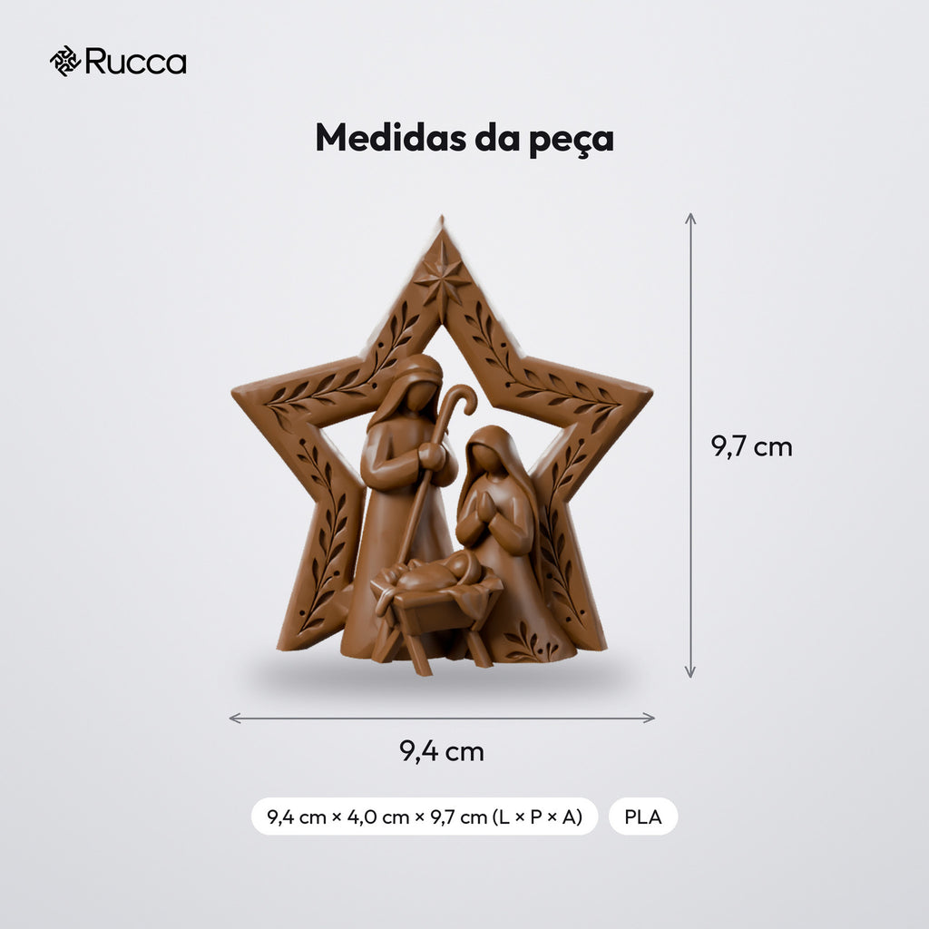 Presépio Estrela Estilo Entalhado: medidas