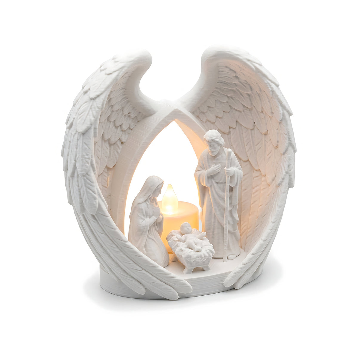 Presépio Iluminado Asas de Anjo com Vela LED — Rucca 3D