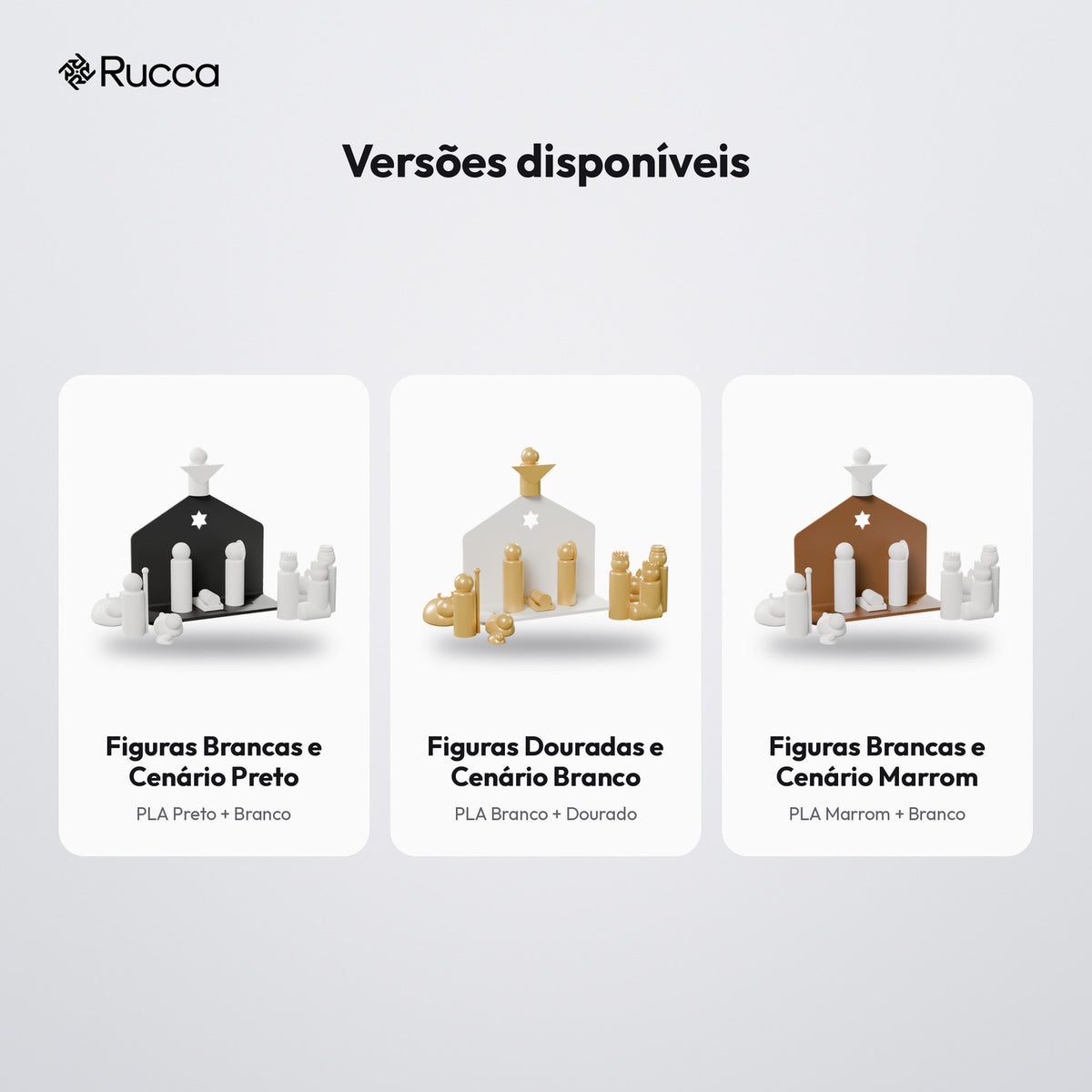 Presépio Minimalista com Cenário, Pastor, Anjo e Reis Magos (14 Peças): versões disponíveis