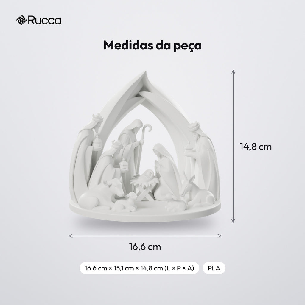 Presépio Minimalista Completo com Arco, Reis Magos e Animais: medidas