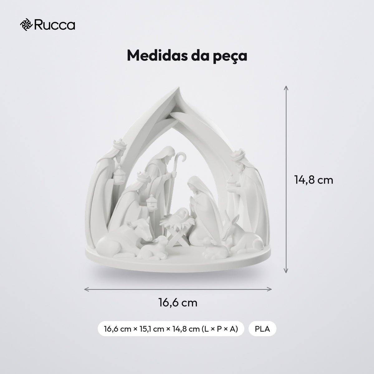 Presépio Minimalista Completo com Arco, Reis Magos e Animais: medidas