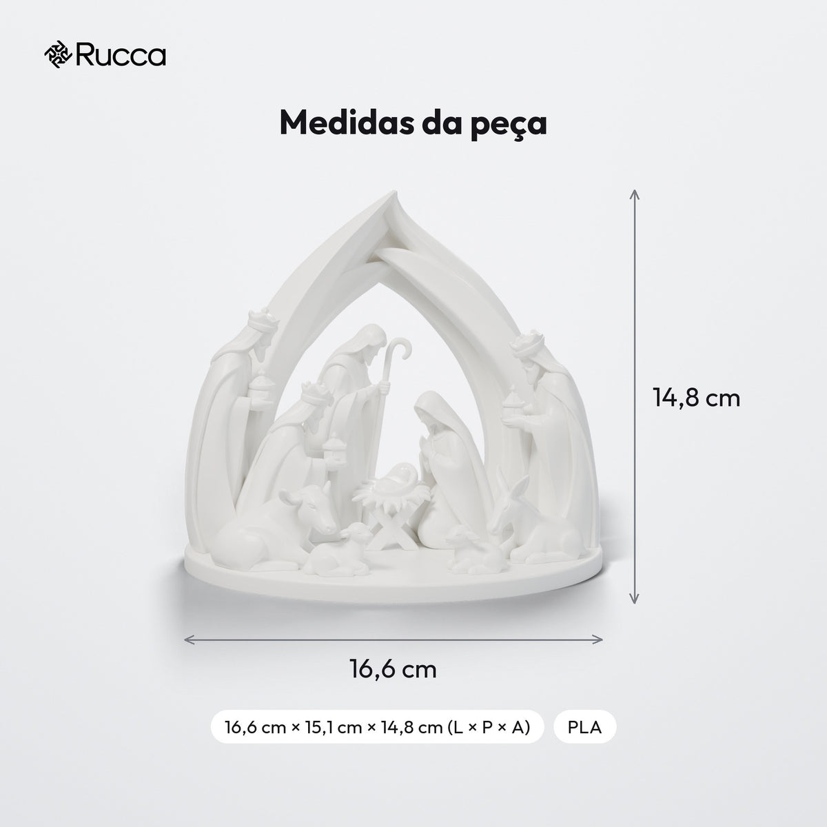 Presépio Minimalista Completo com Arco, Reis Magos e Animais: medidas