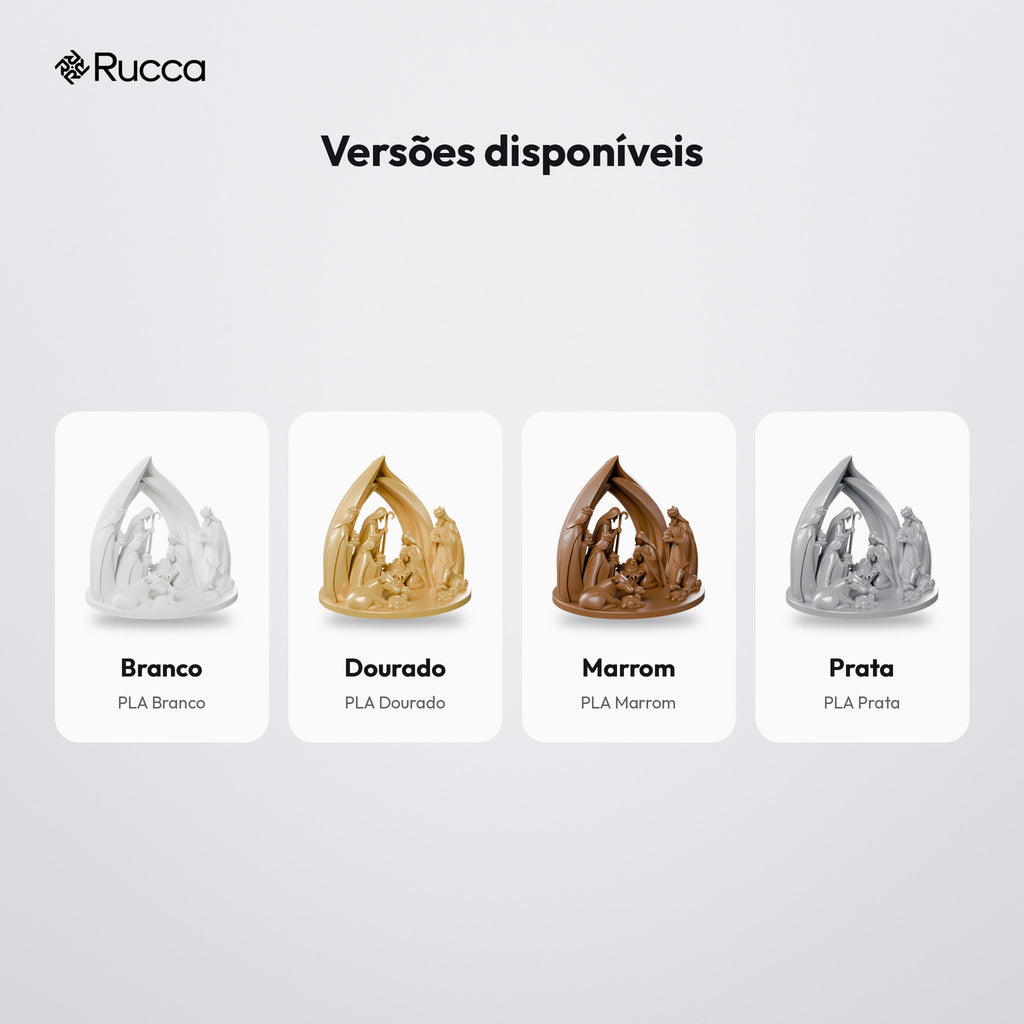 Presépio Minimalista Completo com Arco, Reis Magos e Animais: versões disponíveis