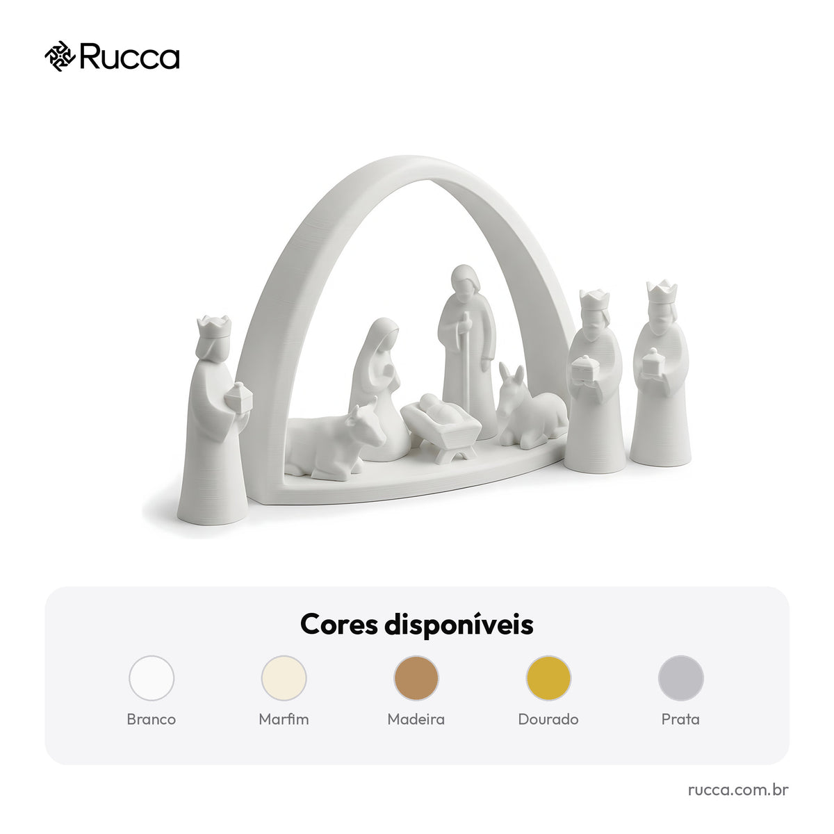Presépio Minimalista Completo com Reis Magos — Rucca 3D