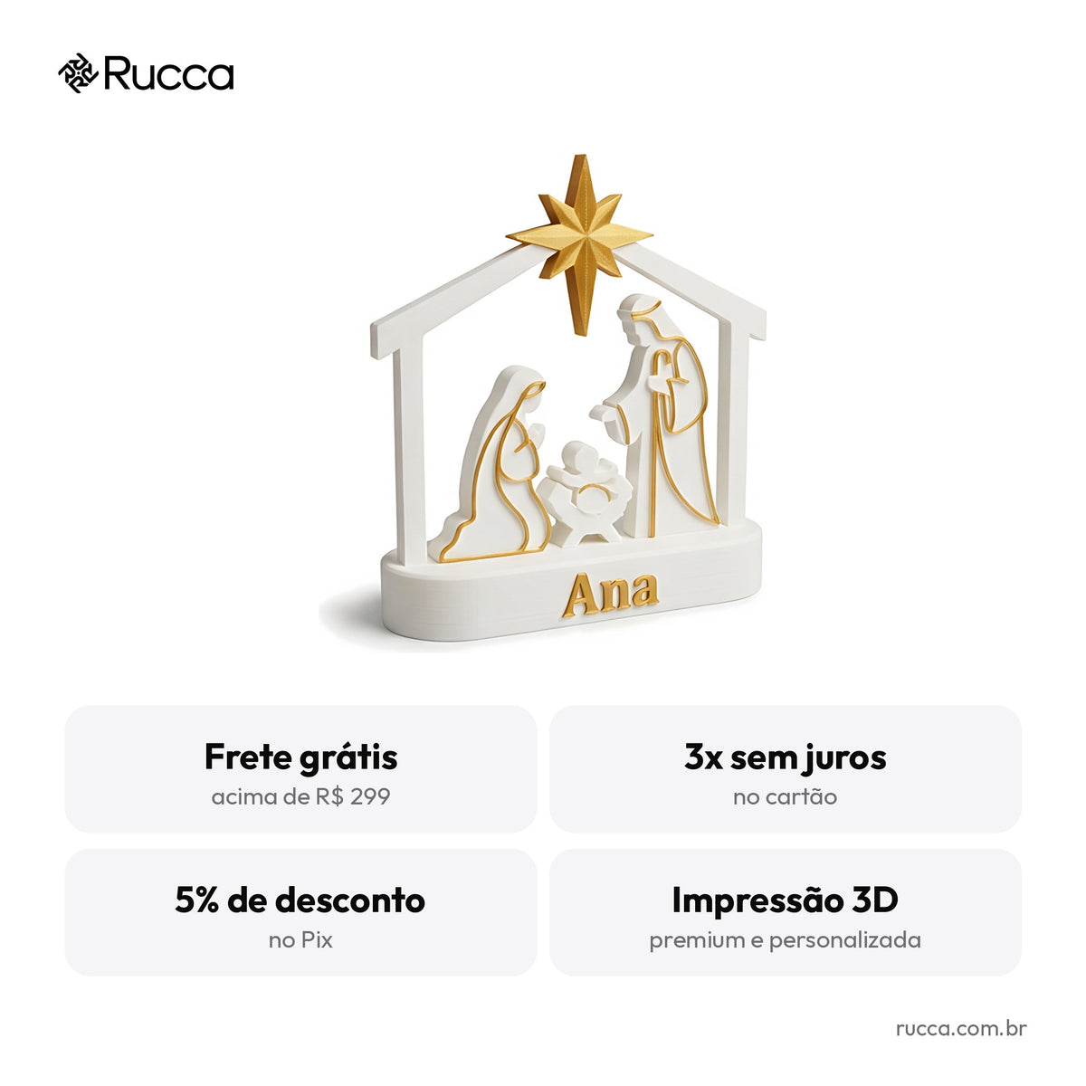 Presépio Minimalista Moderno — Rucca 3D