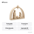 Presépio Moderno Minimalista Sagrada Família com Estrela — Rucca 3D
