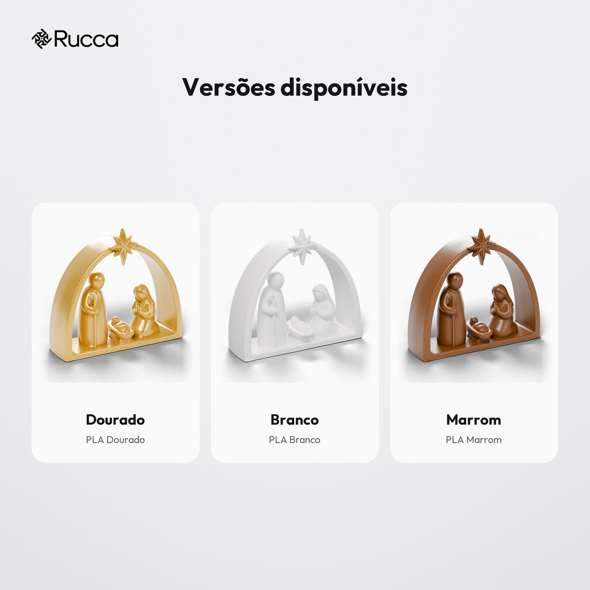 Presépio Moderno Minimalista Sagrada Família com Estrela: versões disponíveis