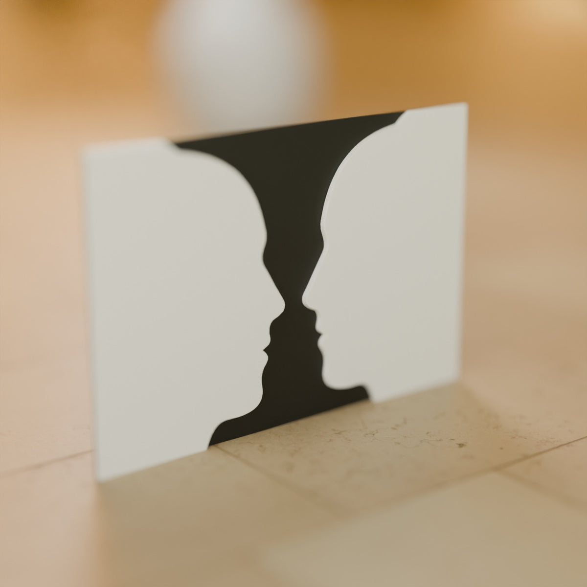 Quadro Ilusão de Ótica Vaso de Rubin 10 × 15 cm, detalhe