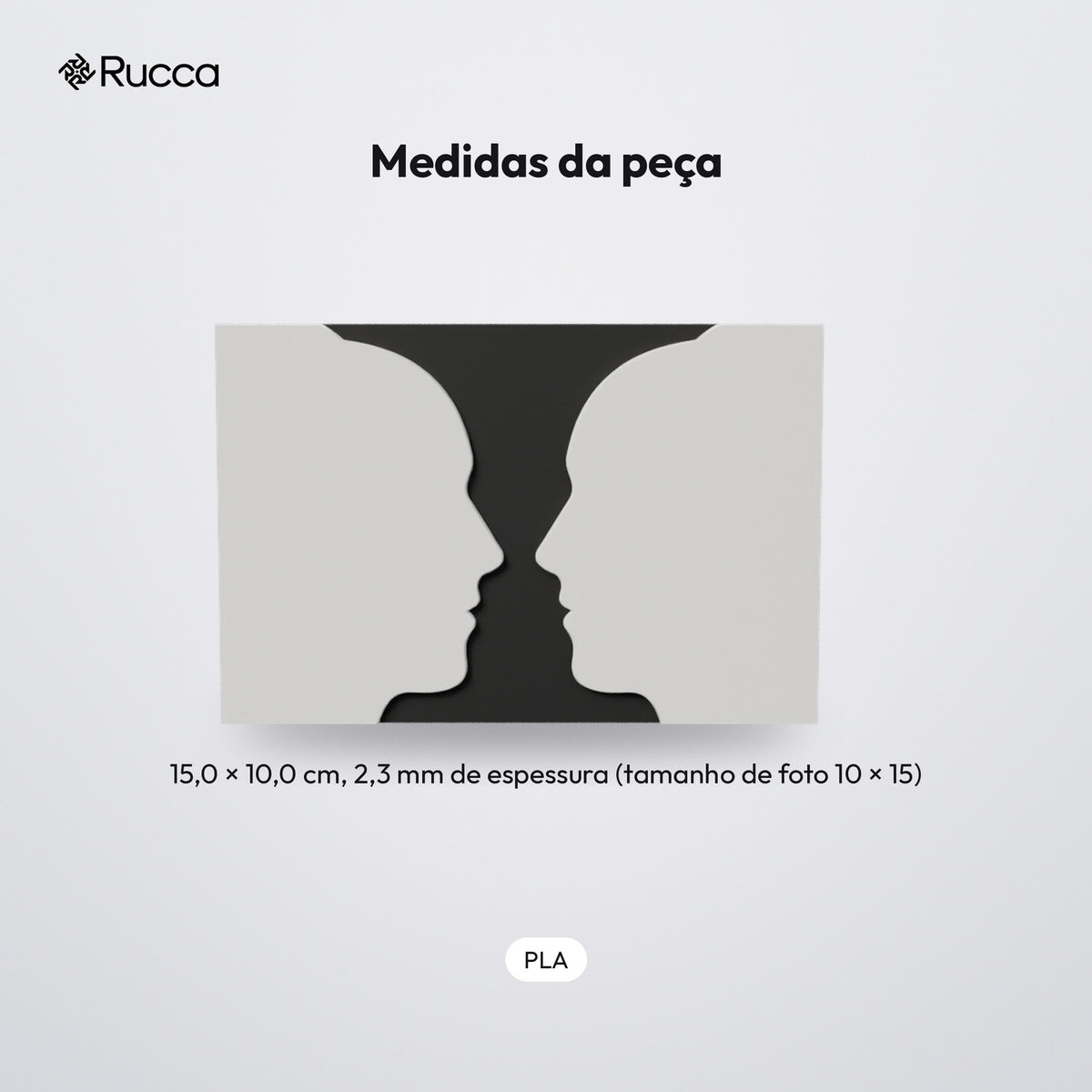 Quadro Ilusão de Ótica Vaso de Rubin 10 × 15 cm: medidas
