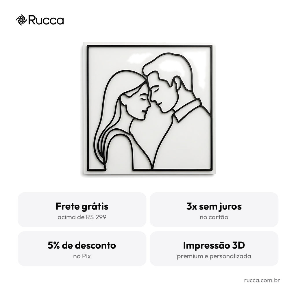 Quadro Line Art 3D a partir da Foto — Rucca 3D