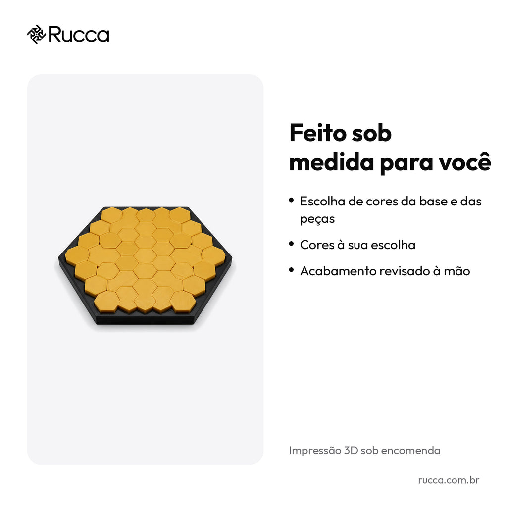Quebra-Cabeça Colmeia Hexagonal — Rucca 3D
