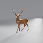 Rena Decorativa Low Poly em Pé, Marrom