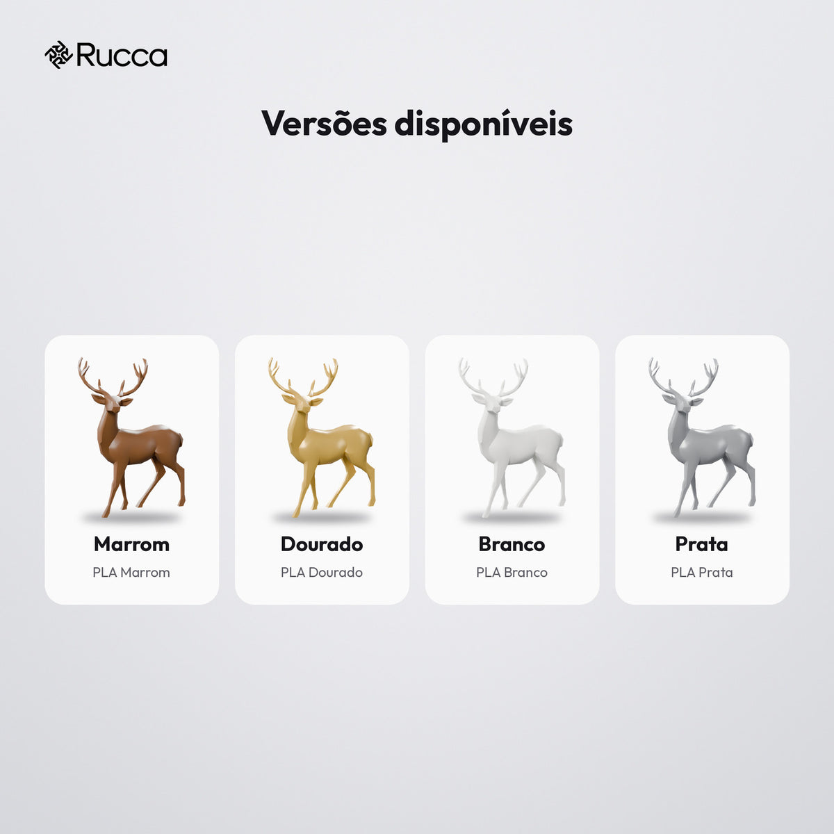 Rena Decorativa Low Poly em Pé: versões disponíveis