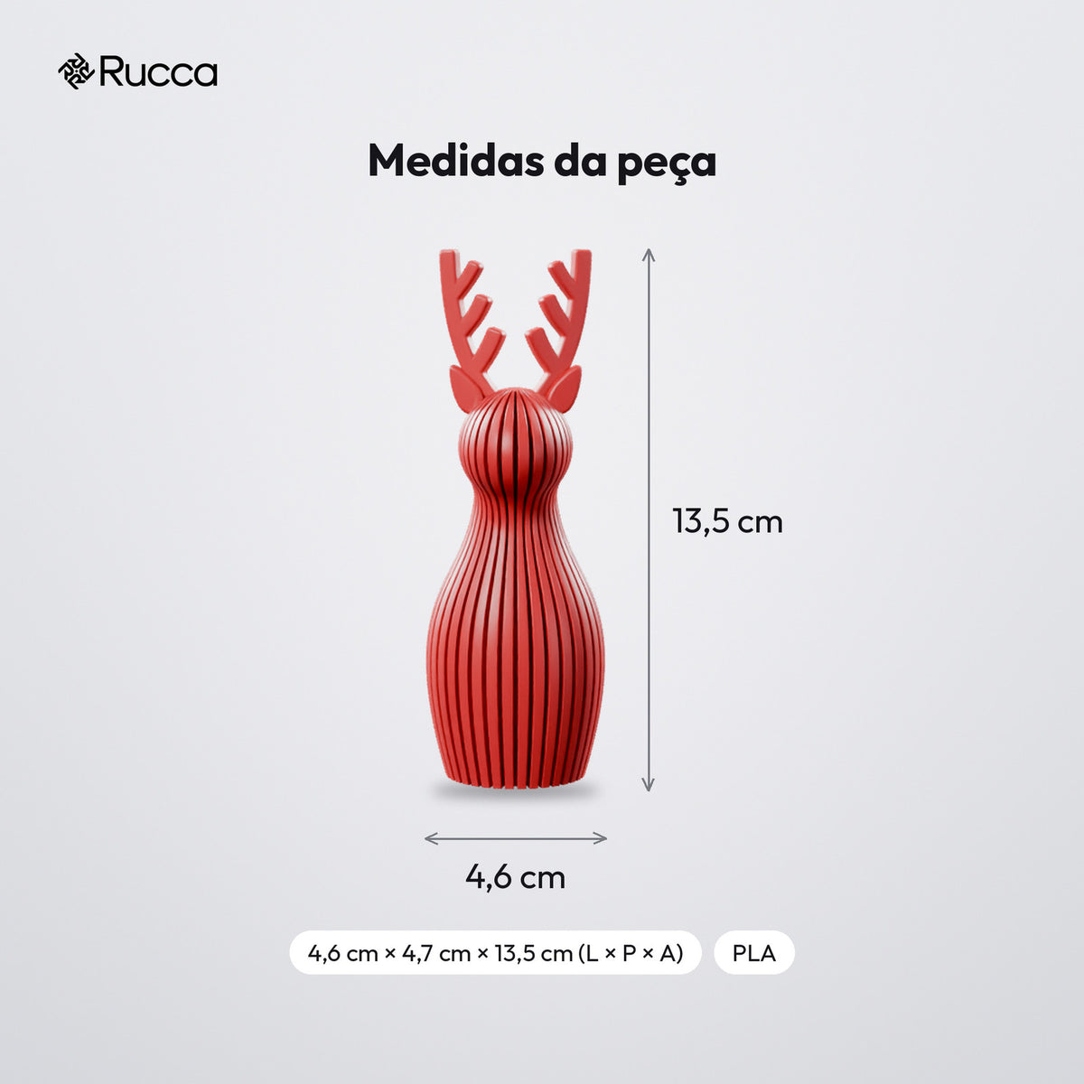 Rena Natalina Minimalista Japandi 13,5 cm: medidas