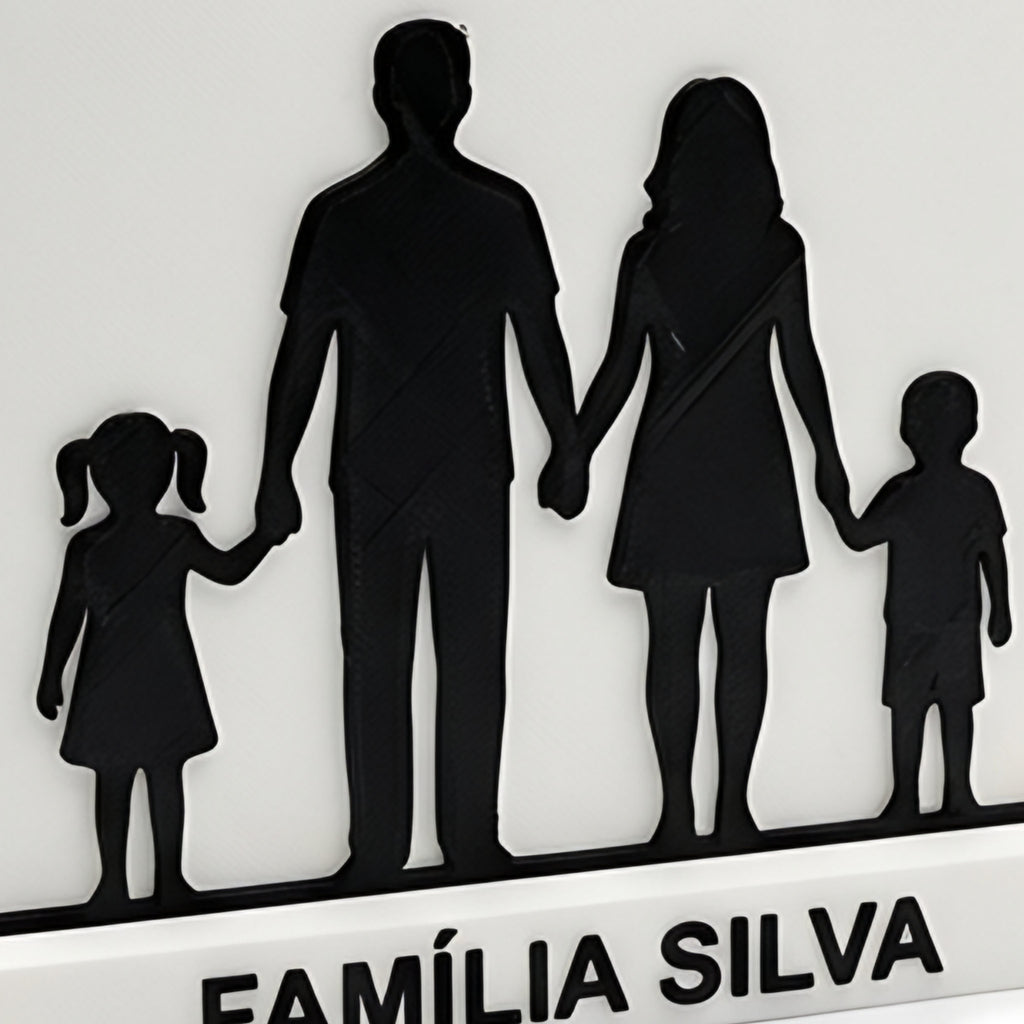 Silhueta Personalizada da Família ou do Casal — Rucca 3D