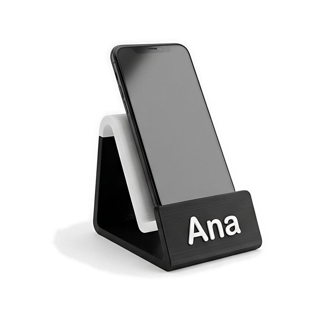 Suporte de Celular de Mesa com Logo — Rucca 3D