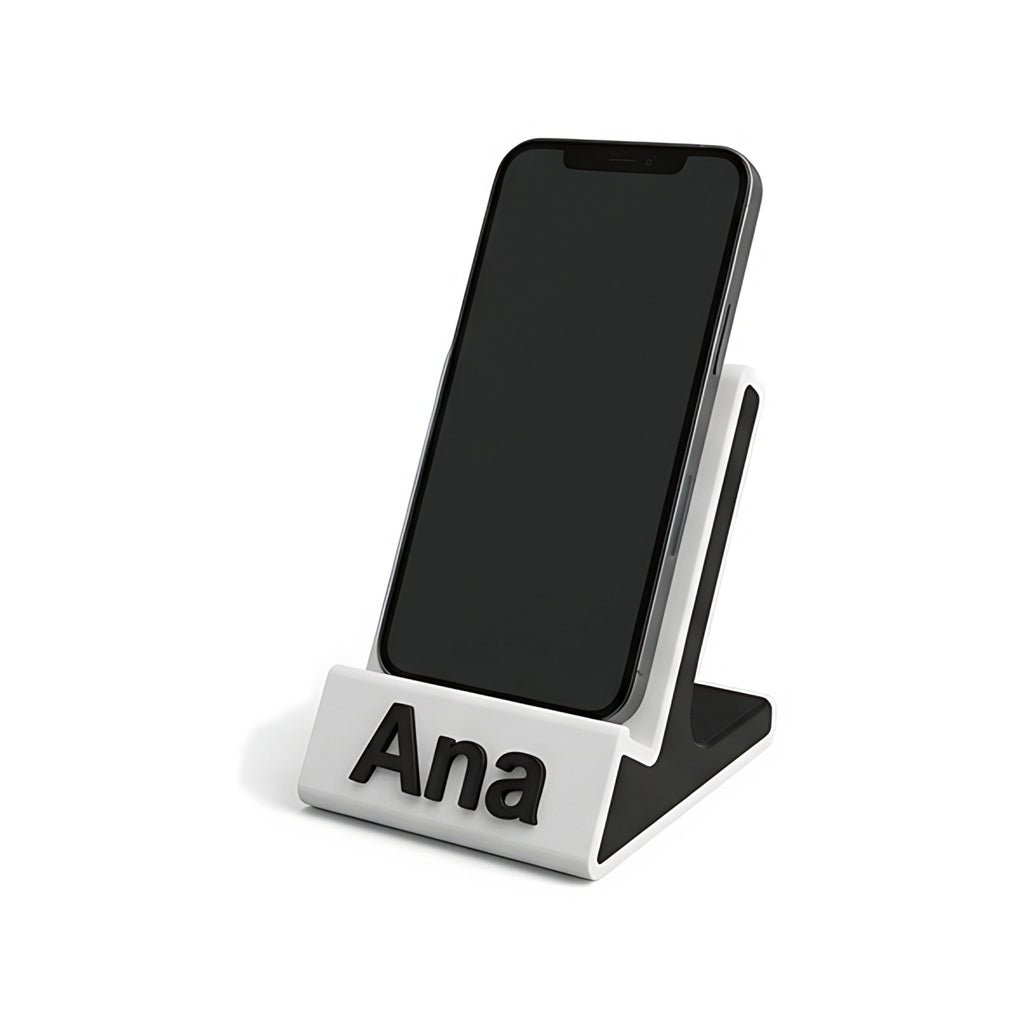 Suporte de Celular de Mesa com Nome — Rucca 3D