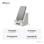Suporte de celular de mesa com nome — Rucca 3D