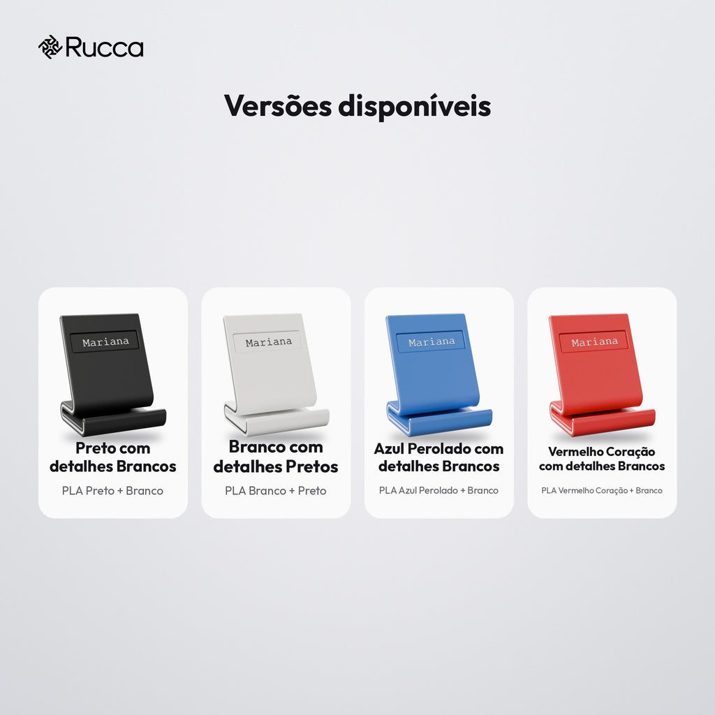 Suporte de Celular de Mesa com Nome: versões disponíveis