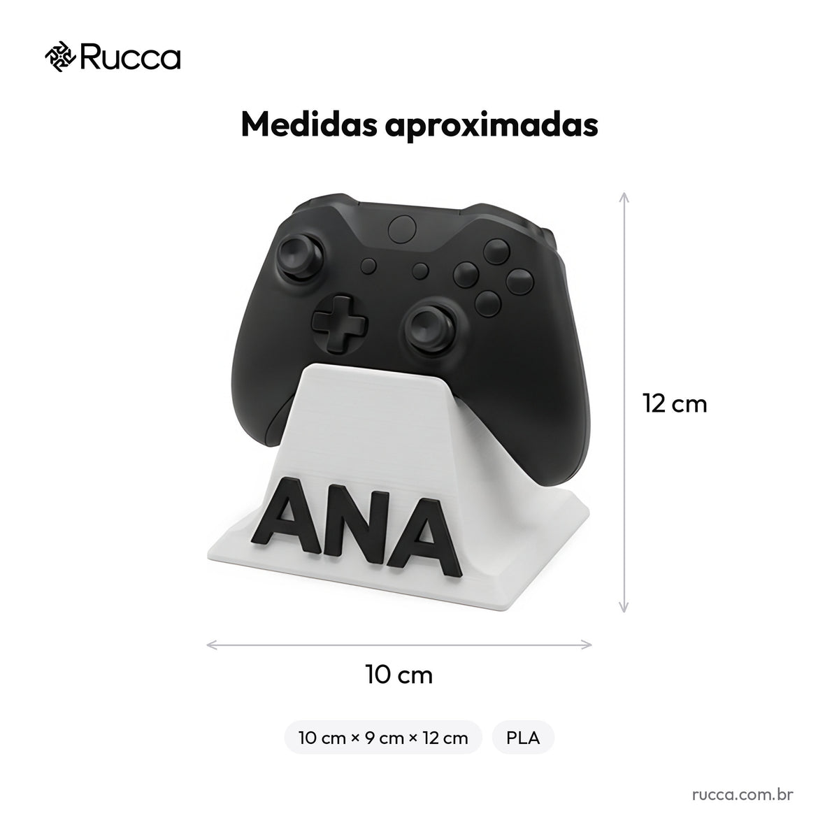 Suporte de controle de videogame com nome — Rucca 3D