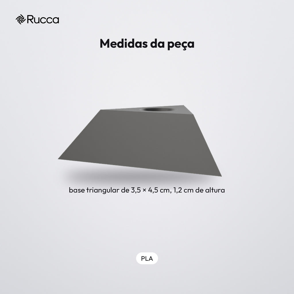 Suporte de Mesa Triangular para 1 Caneta: medidas