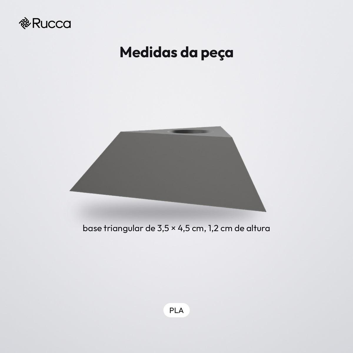 Suporte de Mesa Triangular para 1 Caneta: medidas