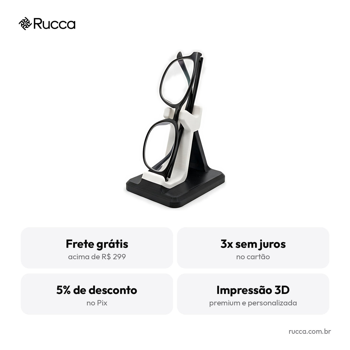 Suporte de óculos de mesa — Rucca 3D