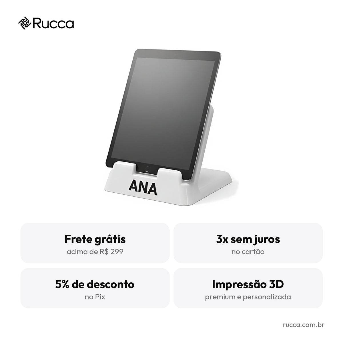 Suporte de tablet de mesa — Rucca 3D
