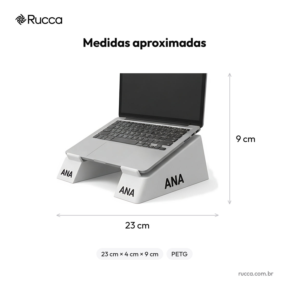Suporte ergonômico para notebook — Rucca 3D