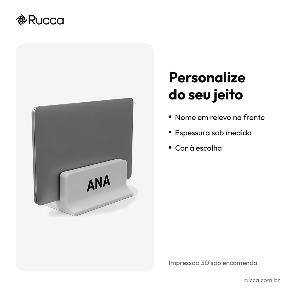 Suporte vertical para notebook — Rucca 3D