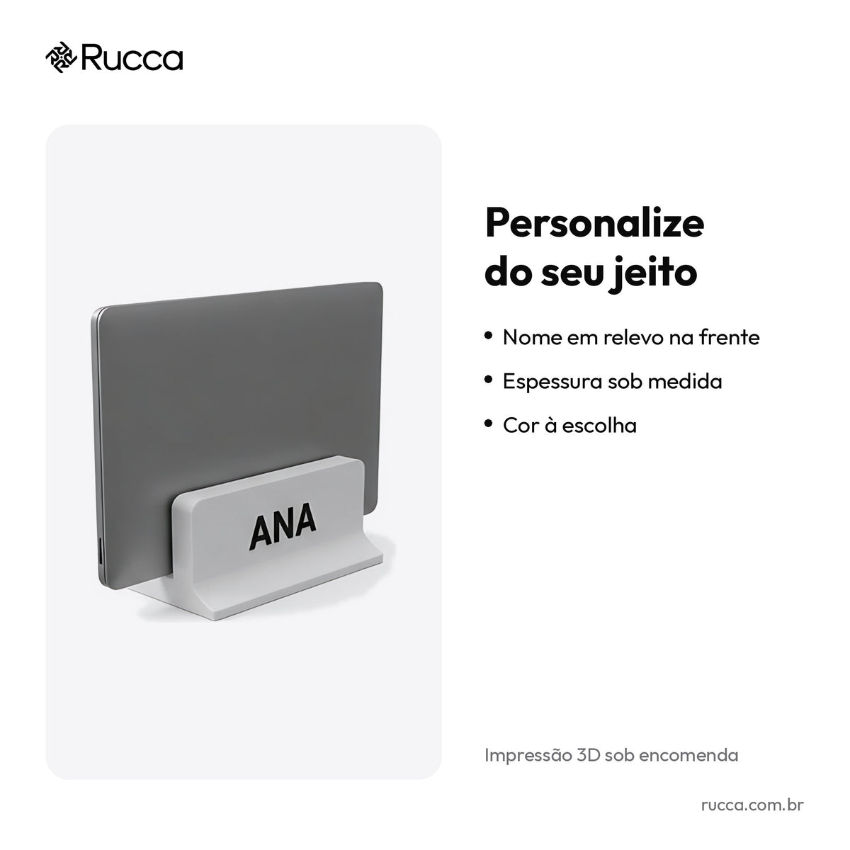 Suporte vertical para notebook — Rucca 3D