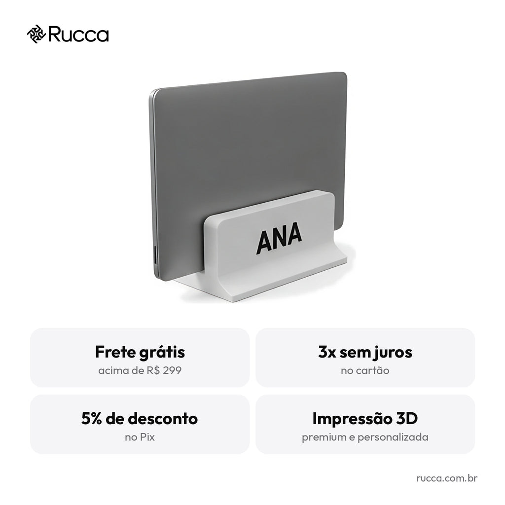 Suporte vertical para notebook — Rucca 3D