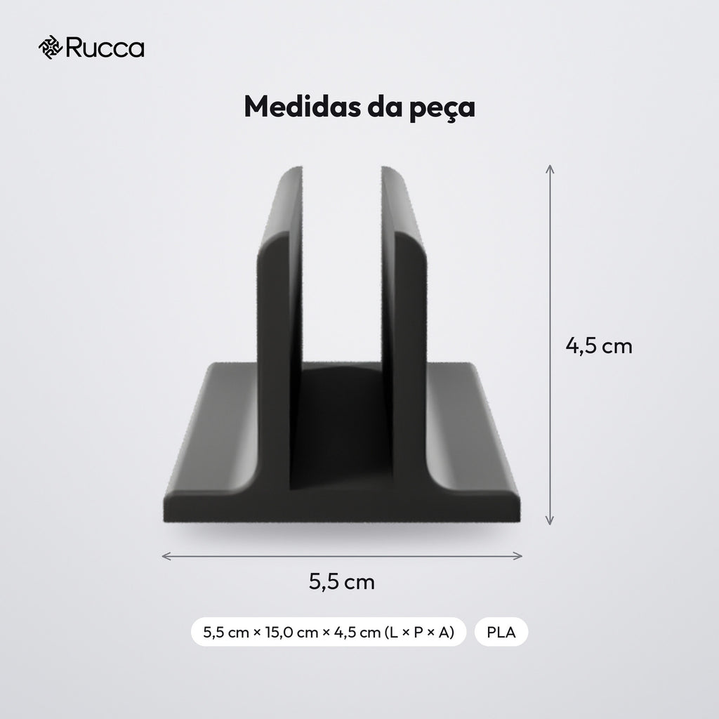Suporte Vertical para Notebook Fechado: medidas